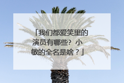 我们都爱笑里的演员有哪些? 小敏的全名是啥？