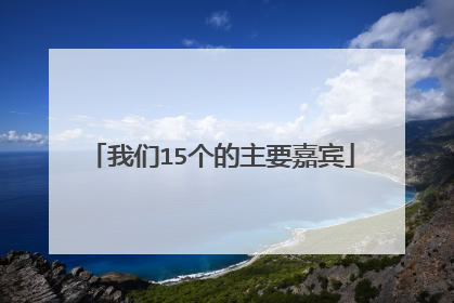 我们15个的主要嘉宾