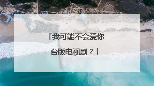 我可能不会爱你 台版电视剧?