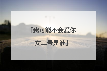 我可能不会爱你 女二号是谁