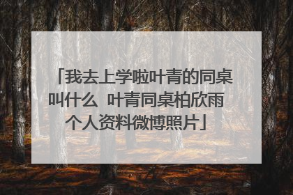 我去上学啦叶青的同桌叫什么 叶青同桌柏欣雨个人资料微博照片