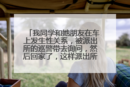 我同学和她朋友在车上发生性关系，被派出所的巡警带去询问，然后回家了，这样派出所会留有记录吗？