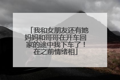 我和女朋友还有她妈妈和哥哥在开车回家的途中我下车了！在之前情绪相