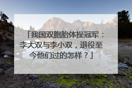 我国双胞胎体操冠军：李大双与李小双，退役至今他们过的怎样？