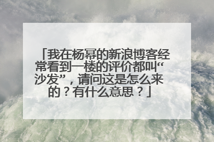 我在杨幂的新浪博客经常看到一楼的评价都叫“沙发”，请问这是怎么来的？有什么意思？