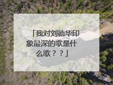 我对刘德华印象最深的歌是什么歌？？