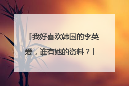 我好喜欢韩国的李英爱，谁有她的资料？