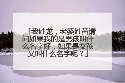 我姓龙，老婆姓黄请问如果我的是男孩叫什么名字好，如果是女孩又叫什么名字呢？