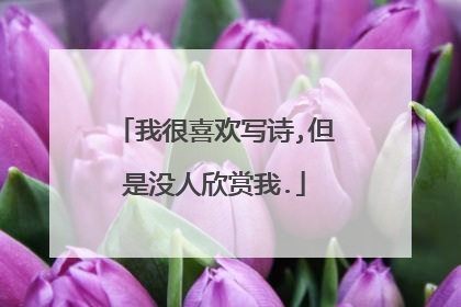 我很喜欢写诗,但是没人欣赏我.