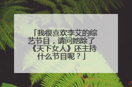 我很喜欢李艾的综艺节目,请问她除了《天下女人》还主持什么节目呢?