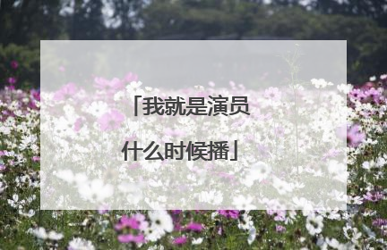 我就是演员什么时候播