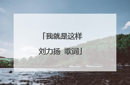 我就是这样 刘力扬 歌词