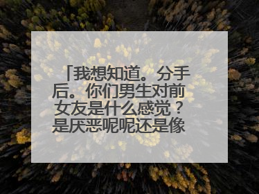 我想知道。分手后。你们男生对前女友是什么感觉？是厌恶呢呢还是像朋友那样，还是就是不认识的人的感觉？