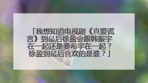 我想知道电视剧《真爱谎言》到最后徐盈会跟韩振宇在一起还是姜希宇在一起?徐盈到最后喜欢的是谁?