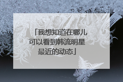 我想知道在哪儿可以看到韩流明星最近的动态