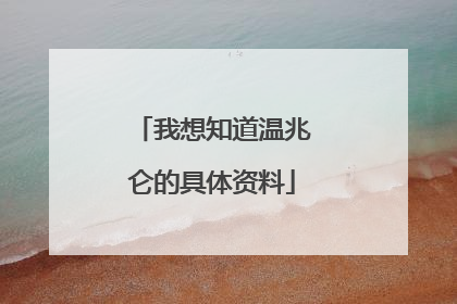 我想知道温兆仑的具体资料