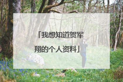 我想知道贺军翔的个人资料