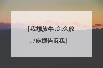 我想放牛.怎么放.?麻烦告诉我