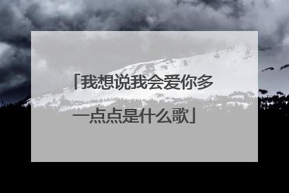 我想说我会爱你多一点点是什么歌