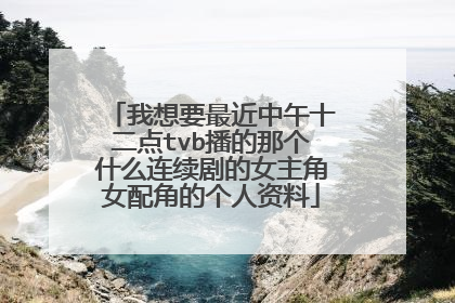 我想要最近中午十二点tvb播的那个什么连续剧的女主角女配角的个人资料