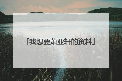 我想要萧亚轩的资料