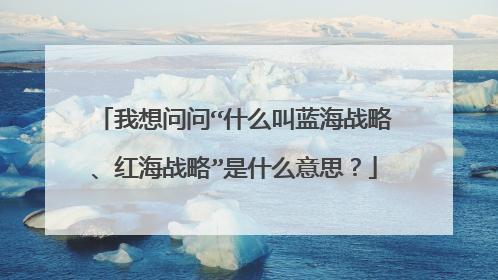 我想问问“什么叫蓝海战略、红海战略”是什么意思？