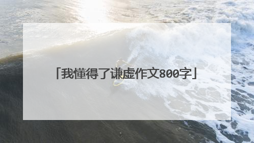 我懂得了谦虚作文800字