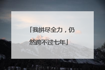 我拼尽全力,仍然跨不过七年