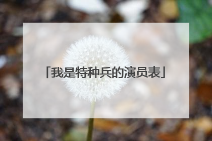 我是特种兵的演员表