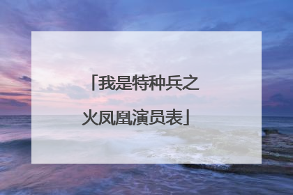 我是特种兵之火凤凰演员表