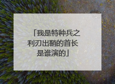 我是特种兵之利刃出鞘的首长是谁演的