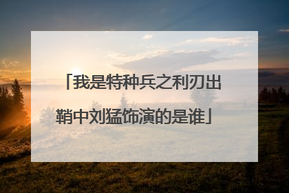 我是特种兵之利刃出鞘中刘猛饰演的是谁