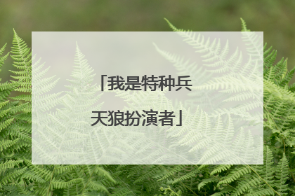 我是特种兵天狼扮演者