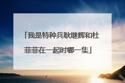 我是特种兵耿继辉和杜菲菲在一起时哪一集