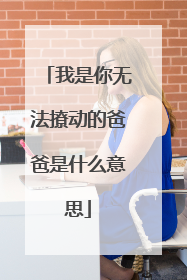 我是你无法撩动的爸爸是什么意思