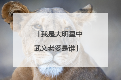 我是大明星中武文老婆是谁