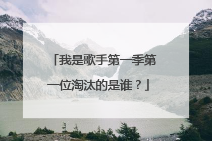 我是歌手第一季第一位淘汰的是谁?