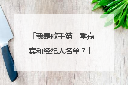 我是歌手第一季嘉宾和经纪人名单?