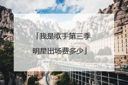 我是歌手第三季明星出场费多少