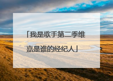 我是歌手第二季维嘉是谁的经纪人