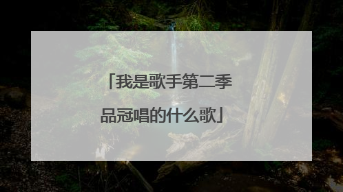 我是歌手第二季品冠唱的什么歌
