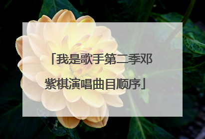 我是歌手第二季邓紫棋演唱曲目顺序