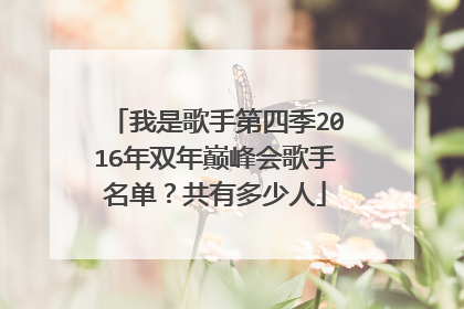 我是歌手第四季2016年双年巅峰会歌手名单?共有多少人