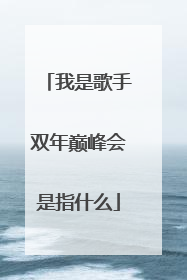 我是歌手双年巅峰会是指什么
