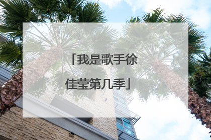 我是歌手徐佳莹第几季