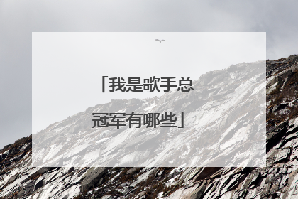 我是歌手总冠军有哪些