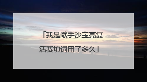 我是歌手沙宝亮复活赛填词用了多久