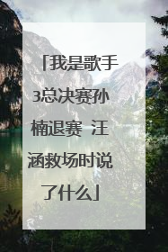 我是歌手3总决赛孙楠退赛 汪涵救场时说了什么