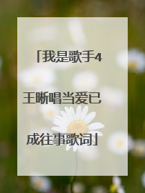 我是歌手4王晰唱当爱已成往事歌词