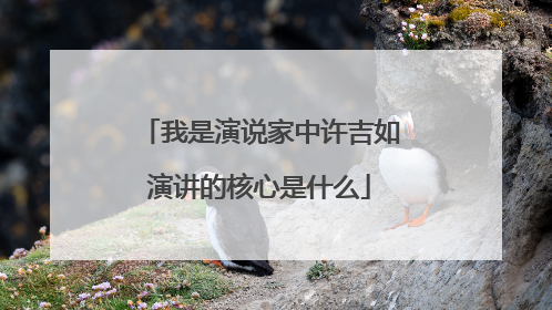 我是演说家中许吉如演讲的核心是什么